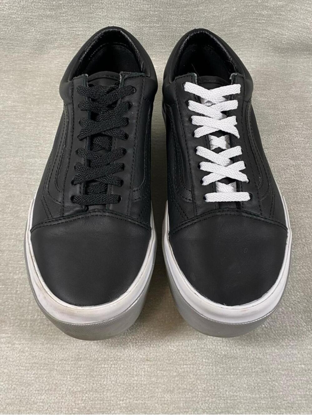 Vans Stacked Shiny Chunky Platform Lace Up Sneakers silver bumper